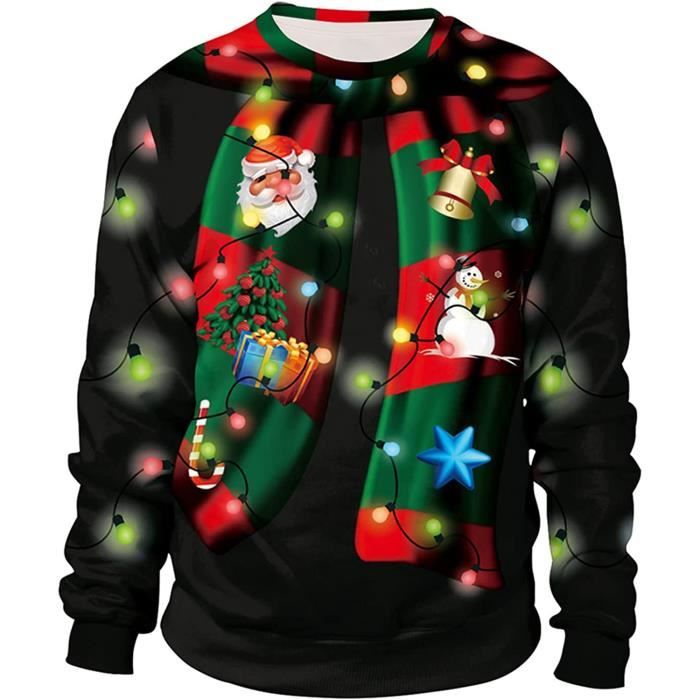 Sweat-Shirt de Noël Homme 3D Impression Pull Moche Jumper