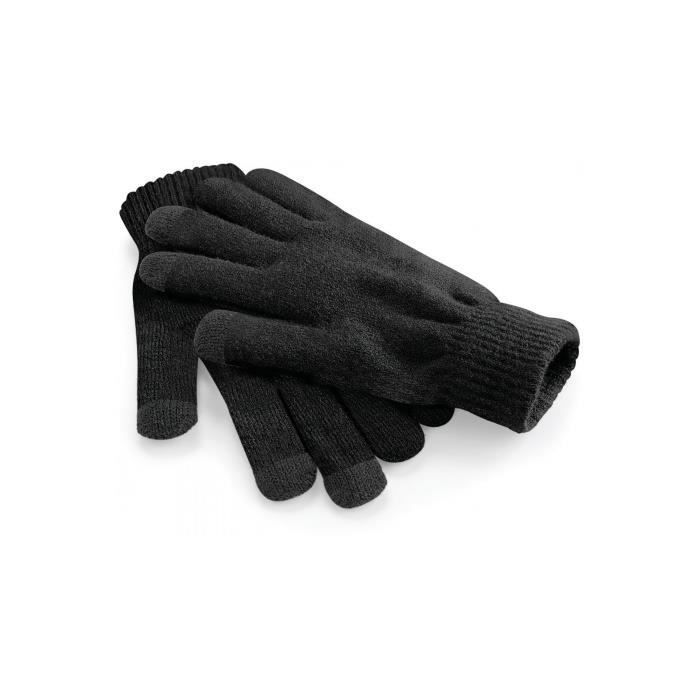 Gants écran tactile Beechfield - Noir - Homme - Sports dhiver - Légers et respirants