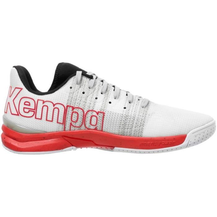 chaussures de handball indoor kempa attack one 2.0 - blanc/rouge - 40,5