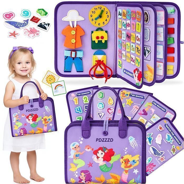 Wdmiya Jouet Enfant 3 4 5 Ans, Busy Board Montessori Planche à Vis en Bois, Montessori Jeux Éducatifs Motricité Bébé, Cadeau pour Enfant Garçon Fille