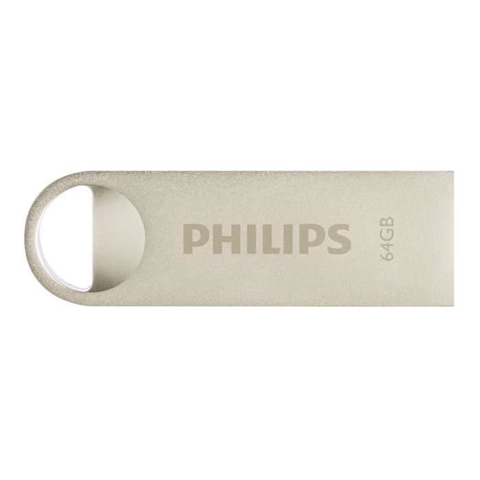 Clé USB - PHILIPS - Moon Edition - 64 Go - USB 2.0 - Résistante aux chocs