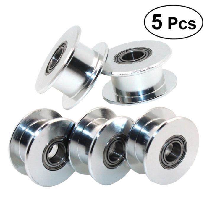 Poulie GT2 10mm 20 dents folle sans dents axe 8mm