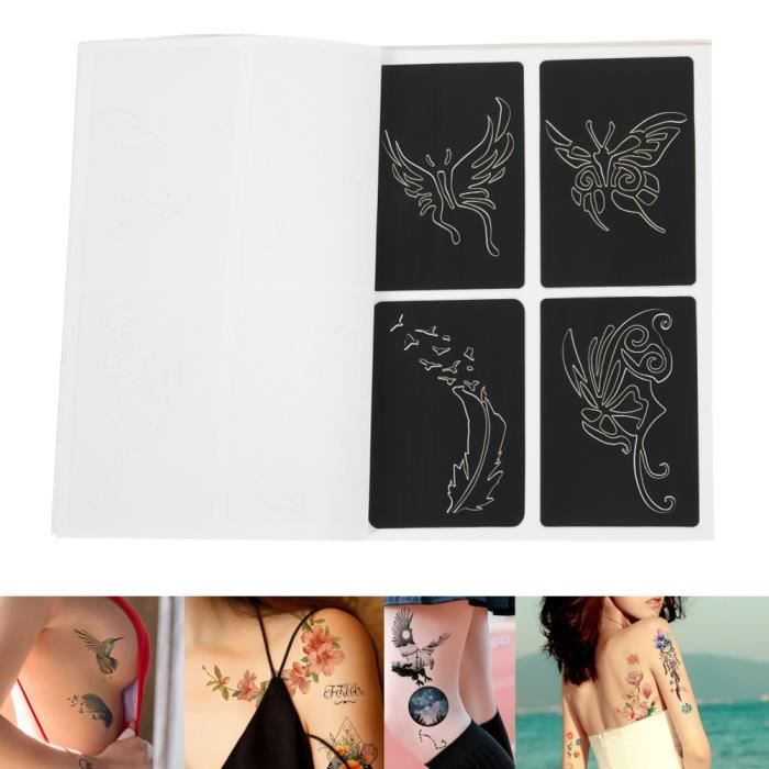 50 Pochoirs Mini Tatouage Filles à Thème - Paillettes, Neufs Sous Emballage