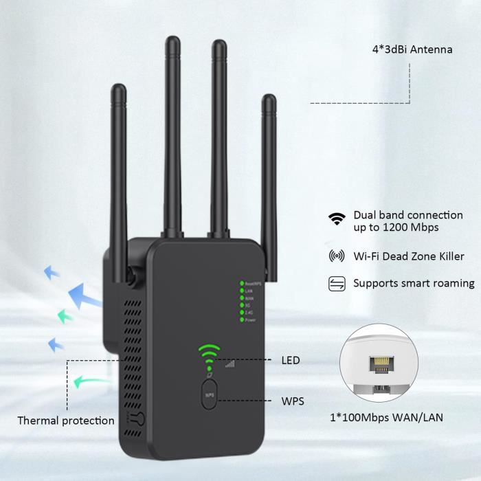 Amplificateur Répéteur Signal GSM 900 MHz Double Bande Avec Antenne Yagi & Écran LCD – Boost Signal Téléphone Portable