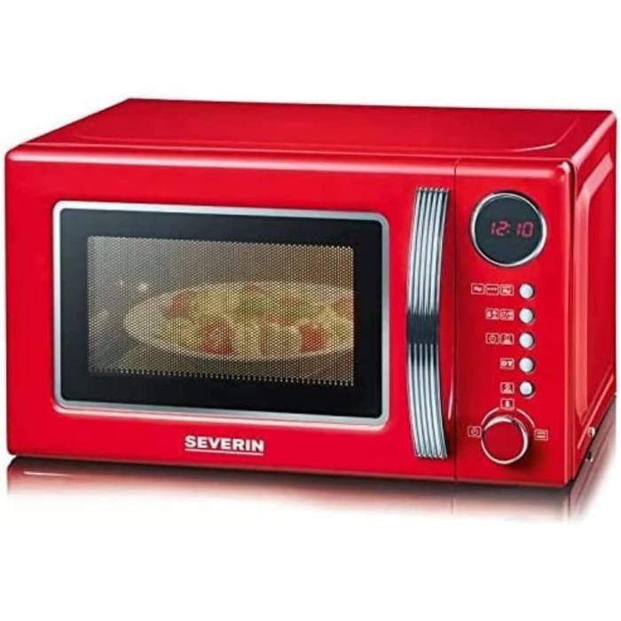 Micro Rouge Four Micro-Ondes, Gril, 20 L, Jusqu‘À 1 000W, 5 Niveaux De Puissance ...