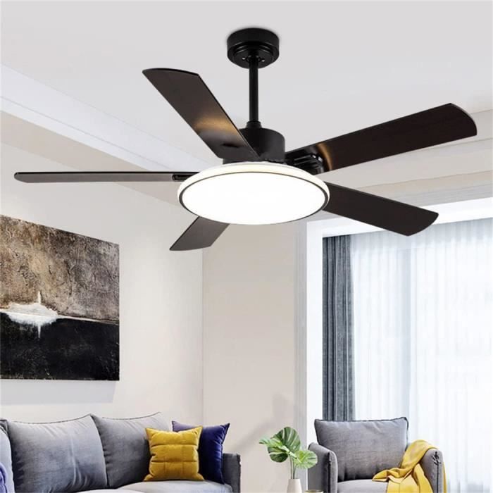 Ventilateur De Plafond Avec Lumières Pour Salon Plafonnier À Ventilateur Led Avec 5 Lames En