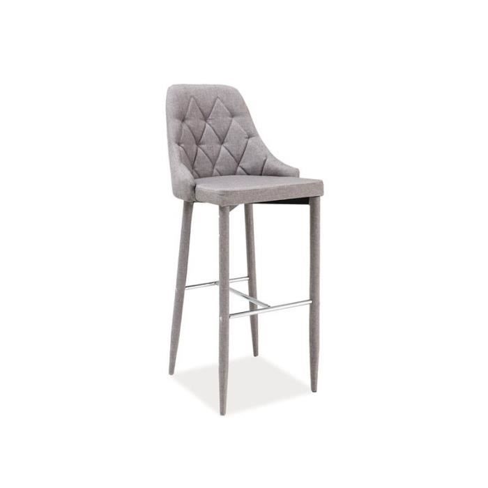 Tabouret de bar - Signal - TRIX H-1 - Tissu gris TAP.06 - Métal - Lot de 4 Tabouret de bar - Signal - TRIX H-1 - Tissu gris TAP.06 - Métal - Lot de 4