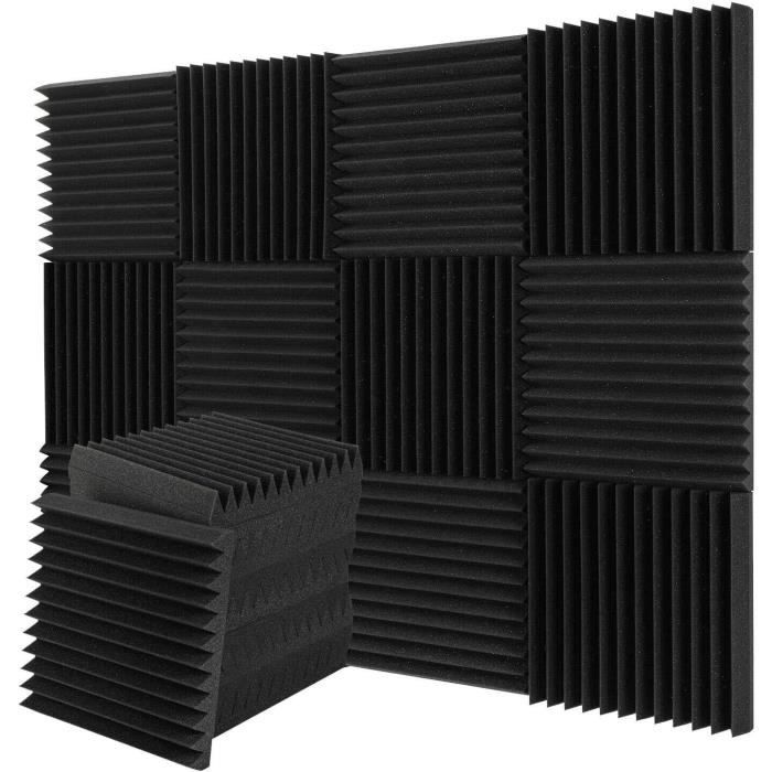 AUSLET Lot de 12 panneaux acoustiques en mousse – 30,5 x 30,5 x 5 cm AUSLET Lot de 12 panneaux acoustiques en mousse – 30,5 x 30,5 x 5 cm