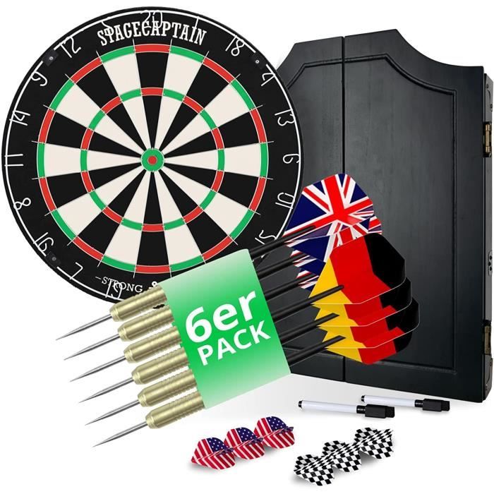 Vue du jeu de fléchettes avec des points de flèche bullseye | Photo Premium