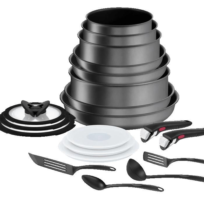 Tefal Ingenio Daily Chef Batterie de cuisine 20 pièces Empilable Robuste Résistant Facile à nettoyer Revêtement antiadhésif