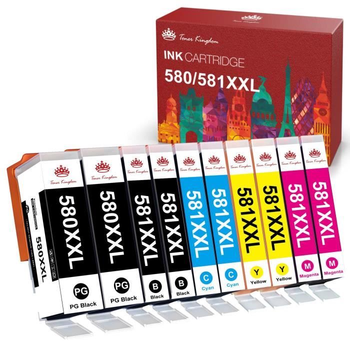 Druckerparadies 6er Multipack Für Canon 580 581 XXL Druckerpatronen Set Tintenpatrone 6 Tlg Ts8150 Ts8151 Ts8152 Ts8250 Ts8251 Ts8350 Ts8351 Ts8352 Ts9150 S0s750ah