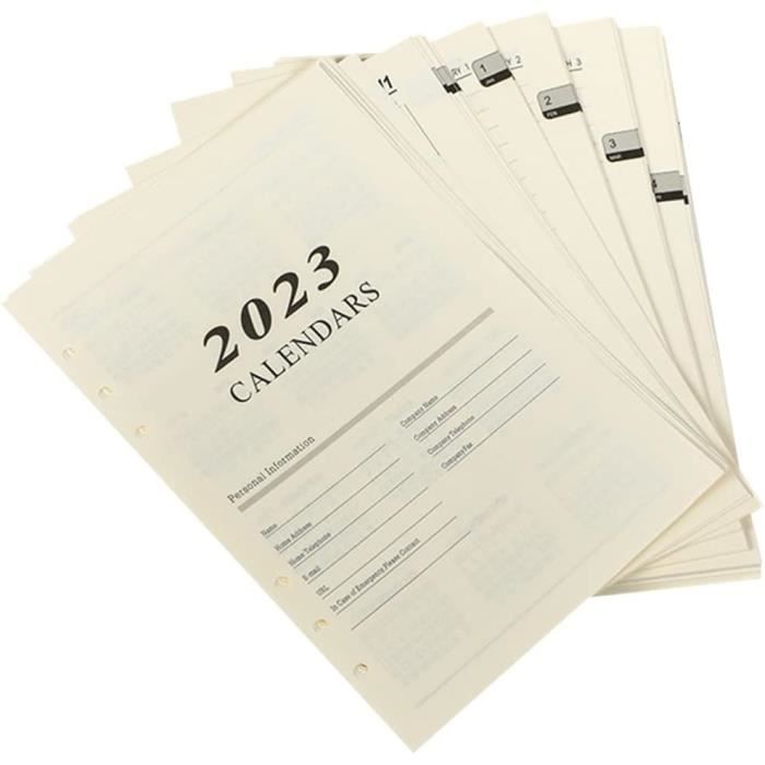 Recharges Papier A5 à 6 Trous - 3 Packs (Ligné & Kraft) - 80 Feuilles/Pack - Pour Carnets à Anneaux, Journaling