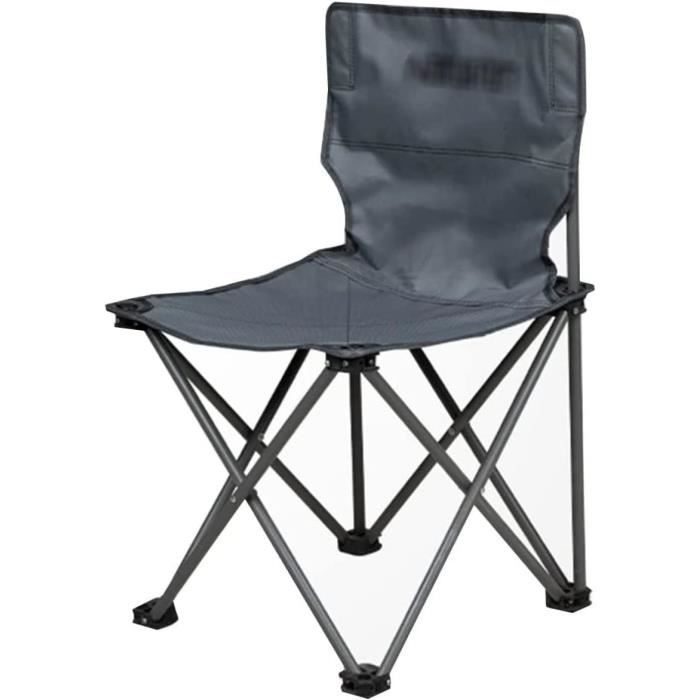 Chaise De Camping Pliable RONDE MOON - Porte-gobelet Intégré - Sac Isotherme Inclus - Noir