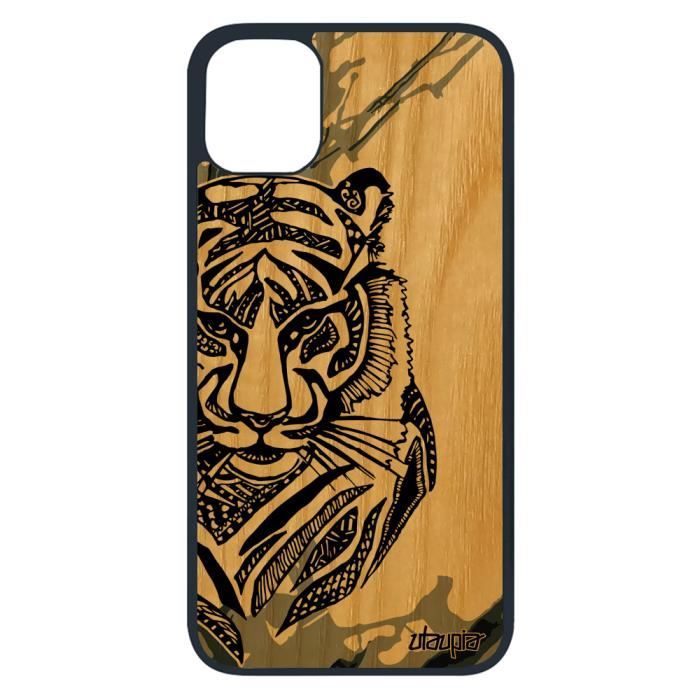 Coque Bois Pour Apple Iphone 11 Pro Silicone Tigre Felin Tatouage Dessin Azteque Animaux 512 Go 4g Gris Graphique Bumper Noir Achat Coque Bumper Pas Cher Avis Et Meilleur Prix Cdiscount
