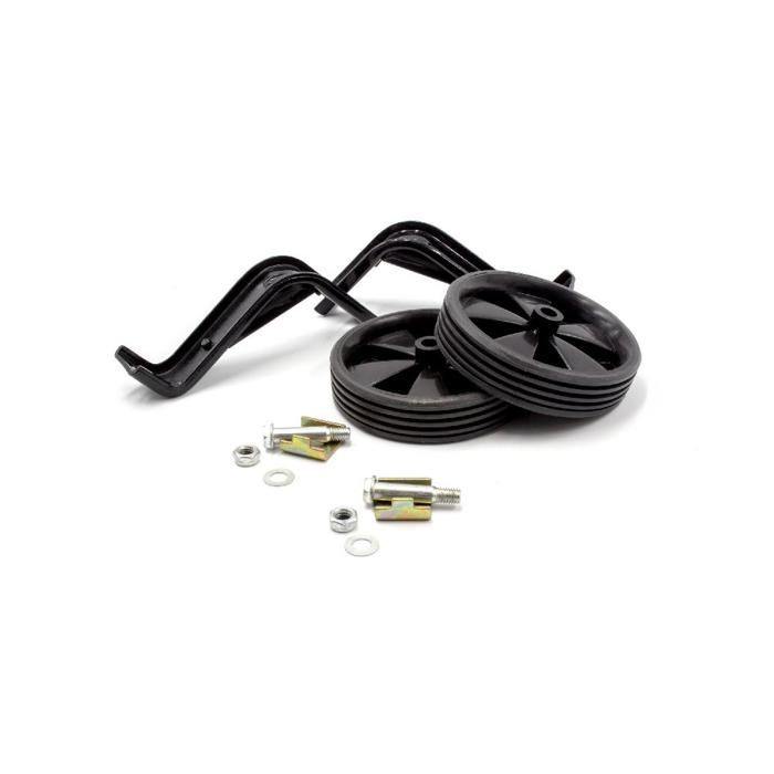 vhbw 2x Roulettes inflexibles pour vélo enfant 12 pouces - Stabilisateurs universels, Noirs