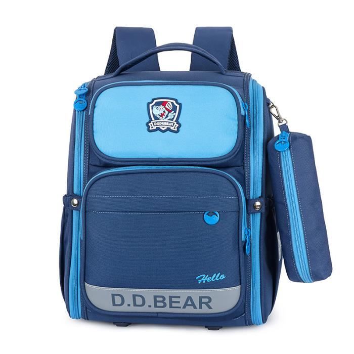 LESNIC Sac à dos d'école en toile avec sangle de sécurité anti