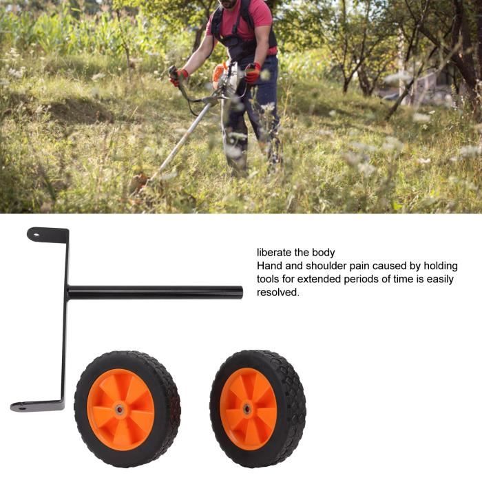 Roulettes Réglables Pour Débroussailleuse - Hauteur Ajustable, Structure Triangulaire Stable, Compatible 23-28 Mm