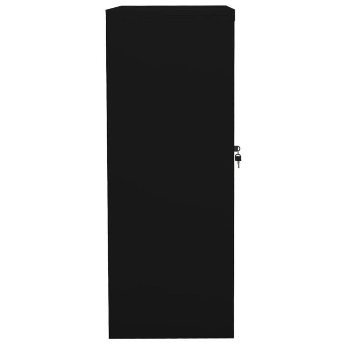 armoire de bureau - zjchao - noir - 90x40x105 cm - acier et verre trempé