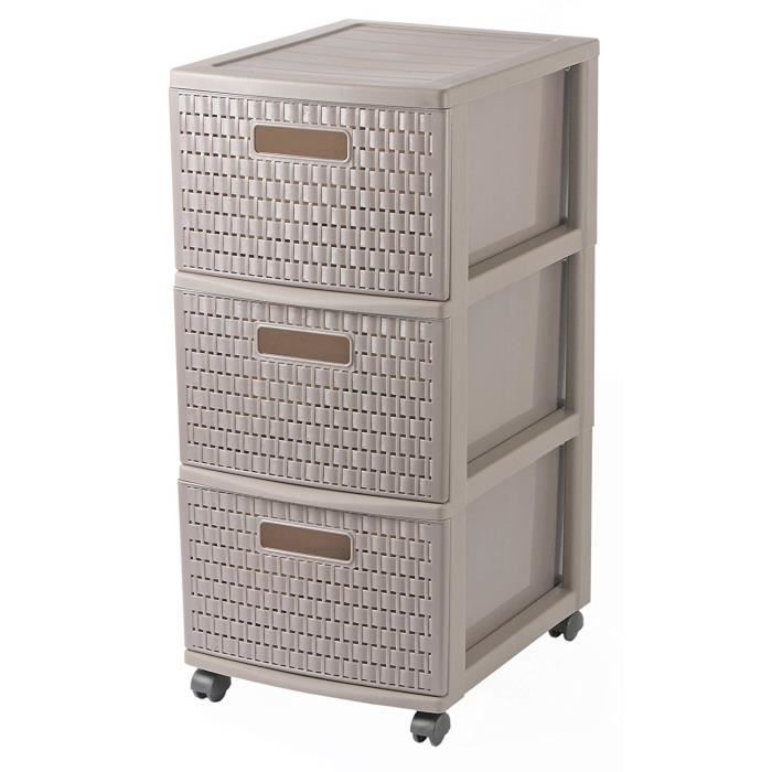 Meuble De Rangement Etagere Tiroir De Rangement Avec Roulettes 360º Et Apparence Naturelle Avec Effet Rotin Plastique Taupe A4 Achat Vente Porte Accessoire Meuble De Rangement Etagere Cdiscount