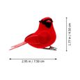 10pcs guirlande d'oiseaux ornement d'arbre de Noël clip oiseau rouge   BOULE DE NOEL - DECORATION DE SAPIN-1