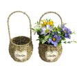 1 pièces jardin eau en fer forgé Vase créatif rotin inséré ménage comptoir plantes verre Pot panier artisanat   VASE - SOLIFLORE-1