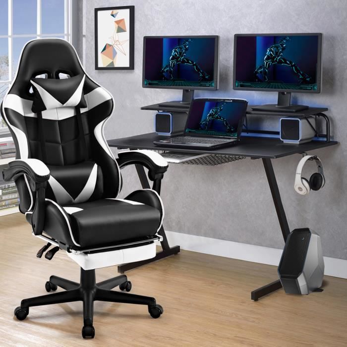 Wcg – chaise de gaming blanche pour fille, fauteuil inclinable avec  repose-pieds, mobilier de bureau, mignon, kawaii - AliExpress