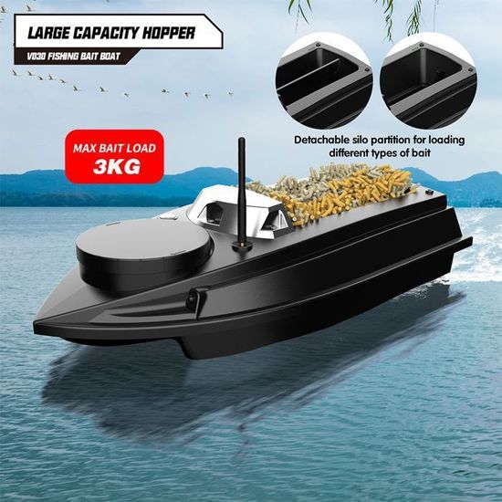 DARZYS Bateau d'appât Intelligent Bateau télécommandé Bateau d'appât de pêche avec GPS RC Bateau