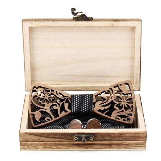 Nœud Papillon En Bois Amosfun – Éco & Élégant – Idéal Mariage, Soirée Ou Anniversaire