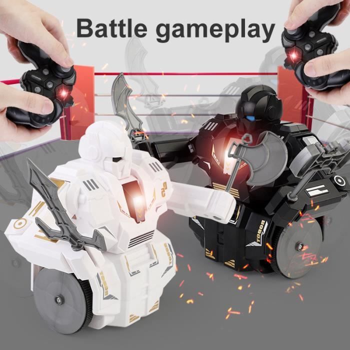 Blanc-Robot de bataille télécommandé pour enfants, robot