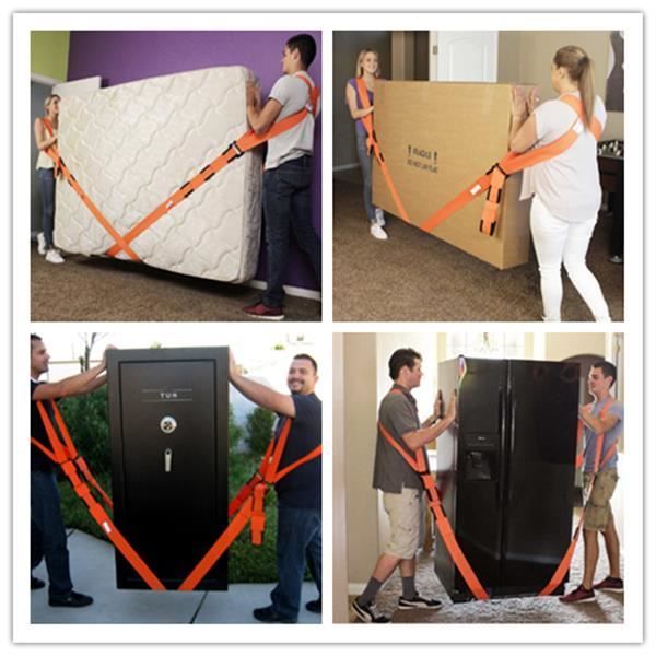 2 Pièces Sangle De Levage Déménagement - Système Réglable Pour 2 Personnes Jusqu'à 200kg - Idéal Pour Meubles & Appareils Lourds