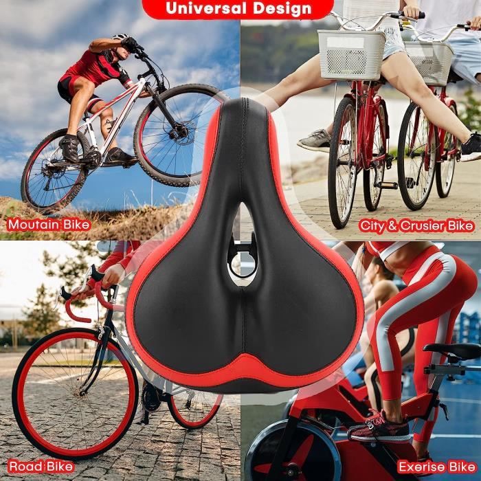 Selle de vélo confortable pour hommes et femmes, absorption des chocs,  coussin réfléchissant, imperméable, pour vtt