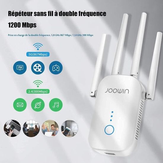 JOOWIN Répéteur WiFi Puissant 2.4GHz  Amplificateur de son, Routeur, Le  wifi