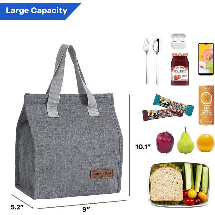 Sac à Lunch Isotherme Pliable – Boîte à Bento Feuille – Pique-nique, Rangement Alimentaire Multicolore