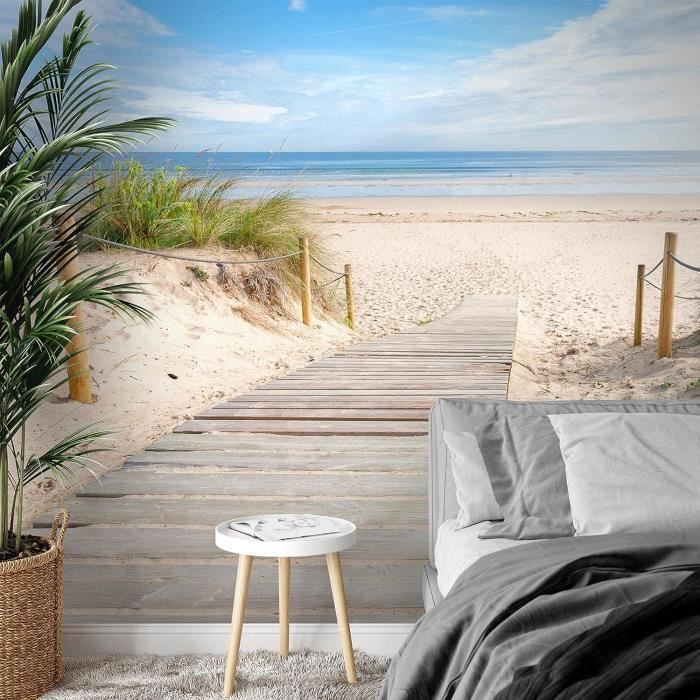Papier Peint Panoramique Plage Et Mer 352 X 250 Cm Toison Mur Xxl ...