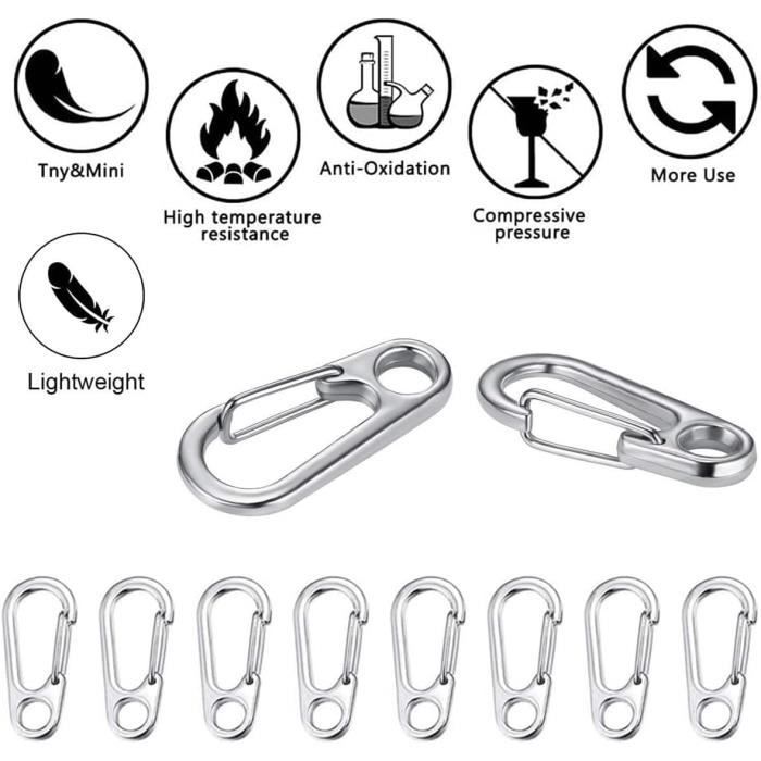Mini Mousqueton, Mini Mousqueton Porte-Clés, Mousqueton d'Escalade, Mousqueton d'Escalade, Petit Mousqueton, Mousqueton Porte-Clés pour le Camping 45 * 21 * 3mm 10pcs Mini Mousqueton, Mini Mousqueton Porte-Clés, Mousqueton d'Escalade, Mousqueton d'Escalade, Petit Mousqueton, Mousqueton Porte-Clés pour le Camping 45 * 21 * 3mm 10pcs