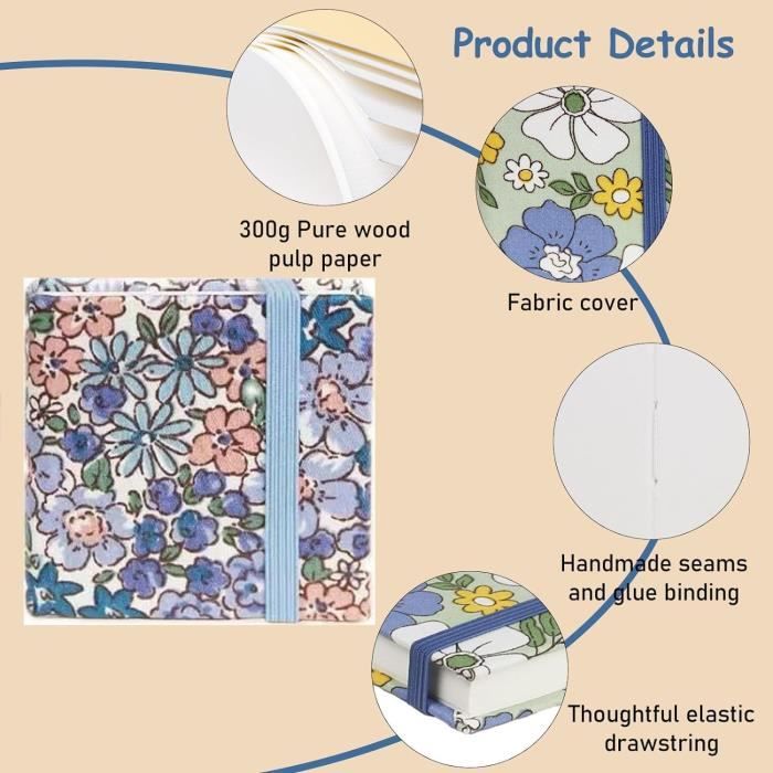 VINGVO Livre D'aquarelle De Poche De Voyage Livre De Poche De Voyage Aquarelle Livre D'art