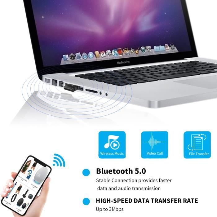 Adaptateur Bluetooth USB 5.0 PC, un adaptateur Bluetooth® pour PC pour  Win10/8 Ransmitter prennent en charge plusieurs connexions de terminal :  casque, souris, clavier, Stereophone - Chine Adaptateur Bluetooth et souris  prix