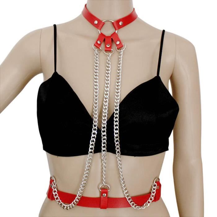 Collier De Poitrine Western En Cuir Avec Barres Argentées - Occasion USA