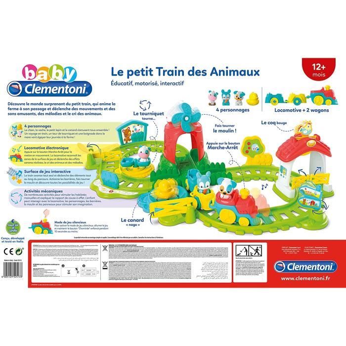 Clementoni Train Parlant Interactif Animaux – 3 Wagons, Jouet éducatif 1 An, Version Italienne, Fabriqué En Italie