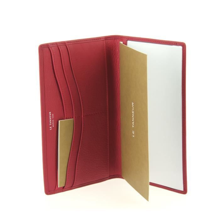 Porte ch quier LE TANNEUR Valentine Fushia 19 L x 11 H x 1 E