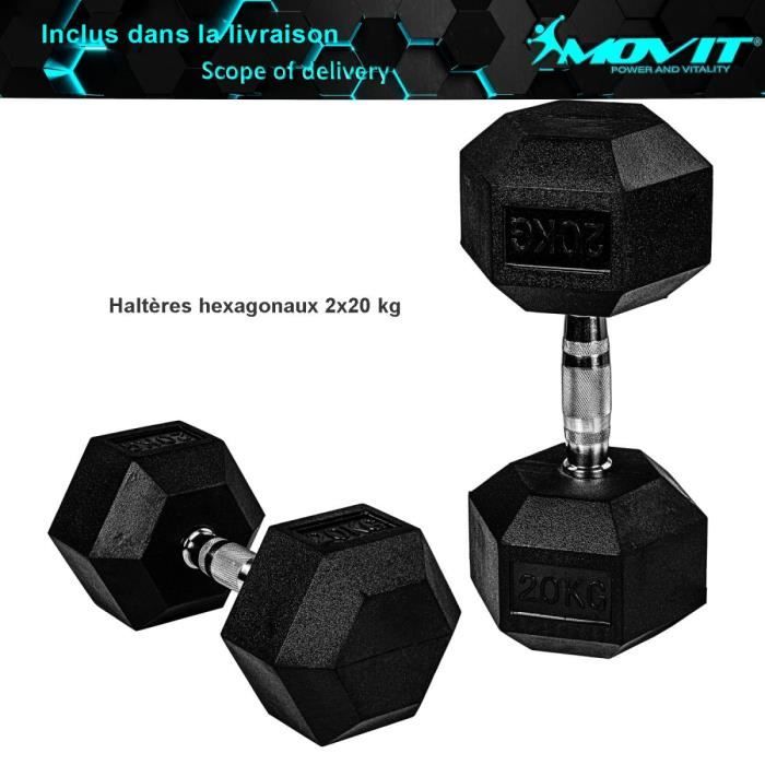 Weider Haltère hexagonal en caoutchouc 4,5 kg