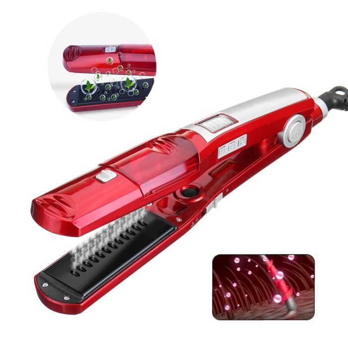 Fer à Lisser Vapeur électrique LED Avec Contrôle De Température - Rouge - Neuf