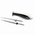 Couteau électrique Noir et Blanc avec 2 lames acier inoxydable Poignée ergonomique-3
