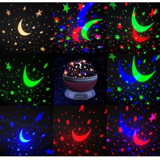 Veilleuse Enfant Etoile Projection 360 Rotation Lampe Projecteur Lumiere Plafond Rose Cdiscount Puericulture Eveil Bebe