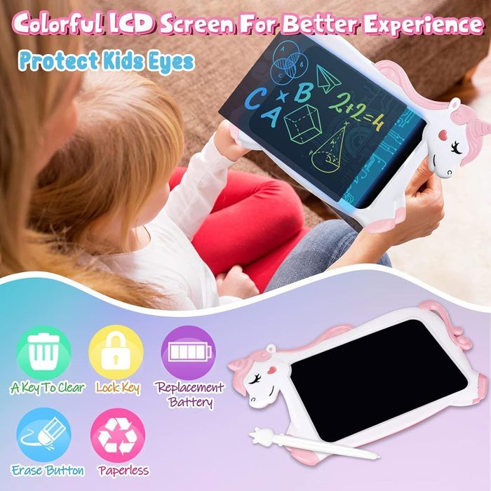 bravokids Ardoise Magique Dessin Enfant LCD 10 Pouces,Garçon Fille