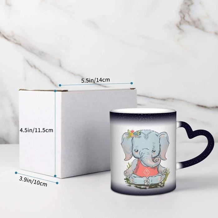 Boîte Décorative Éléphant En Céramique Noire - Vintage