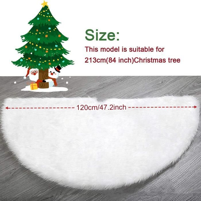 Jupe De Sapin De Noël 122 Cm – Cache-Pied Décoratif Vert Et Blanc – Polyester Durable