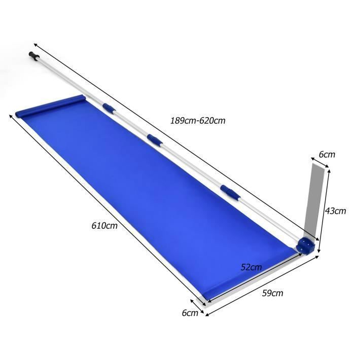 Râteau à Neige Télescopique Aluminium 200-630 Cm - Lame Extra Large 40 Cm, Poignée Antidérapante, Parfait Pour Toit De Voiture Et Maison