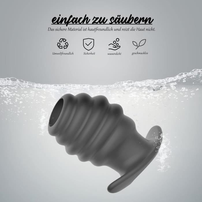 Gode Anal Extra Long Avec Ventouse - En Silicone Souple, Couleur Noire, Unisexe - Neuf
