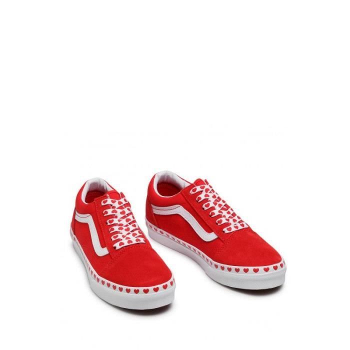 Basket Vans OLD SKOOL Rouge Cuir VN0A4UHZ30V1 Rouge